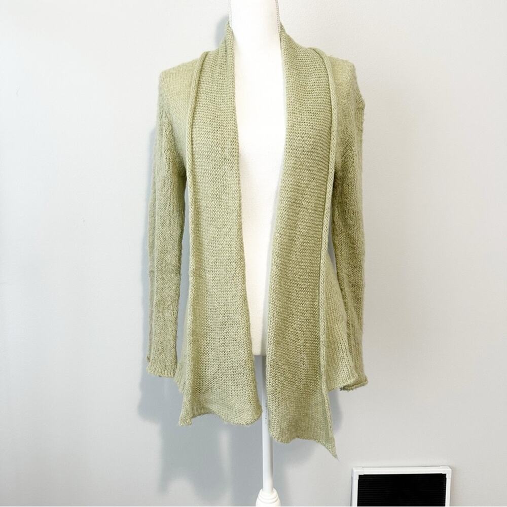 Wooden Ships green waterfall open cardigan mohair wool acrylic size small medium